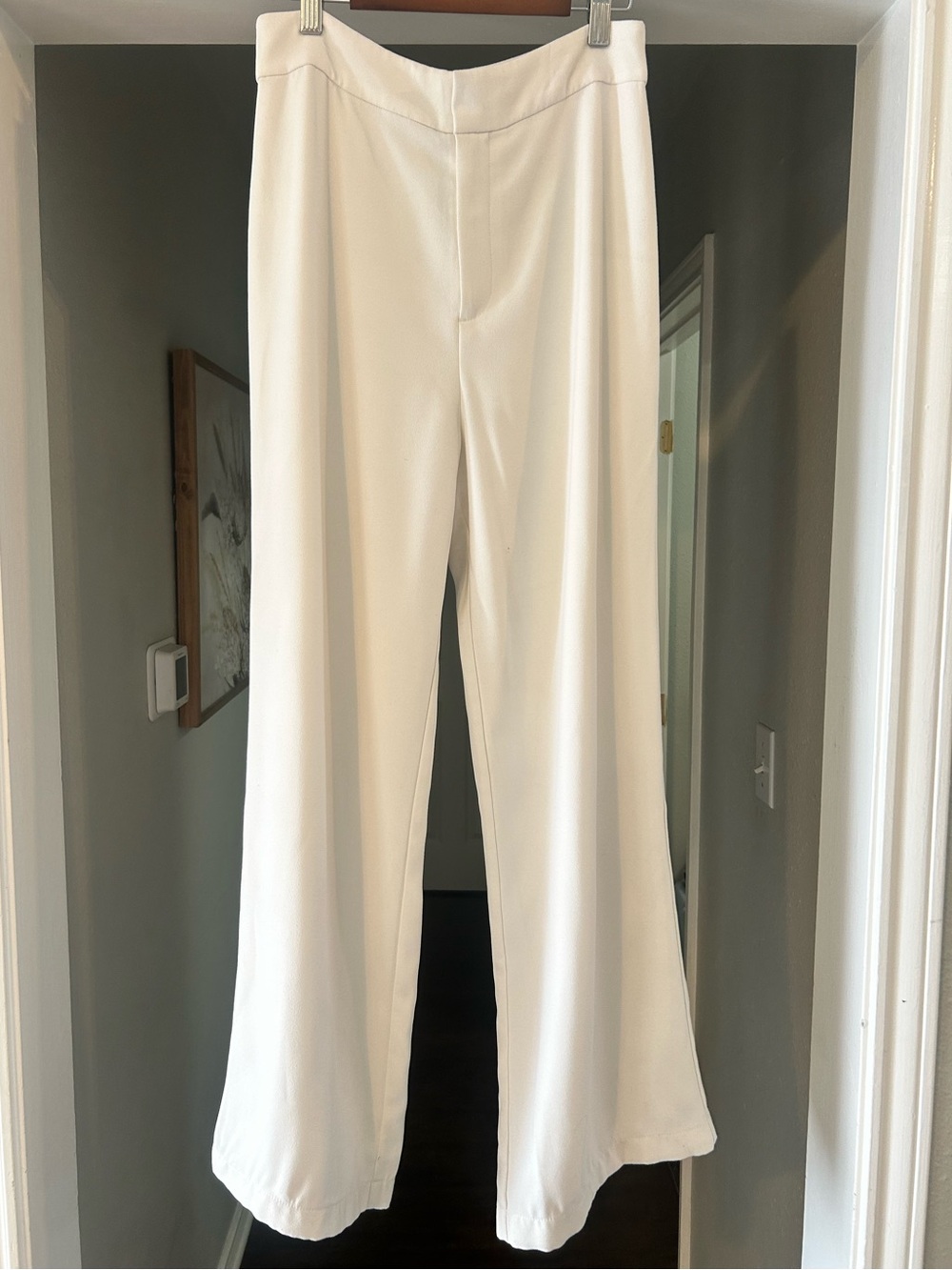 Reformation Cream Wide-Leg Tailored Pants